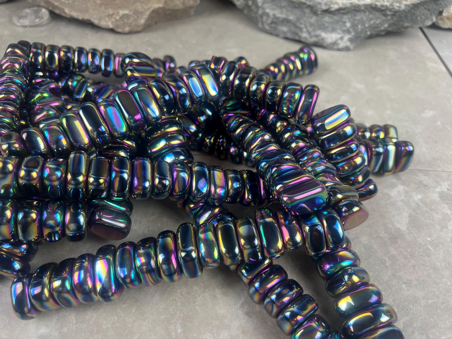 Aura Rainbow Magnetic Magnetite Tumble Stones Anxiety Worry Meditation Decor Home Decor Worry Pocket Stress Anxiety Palm Stone