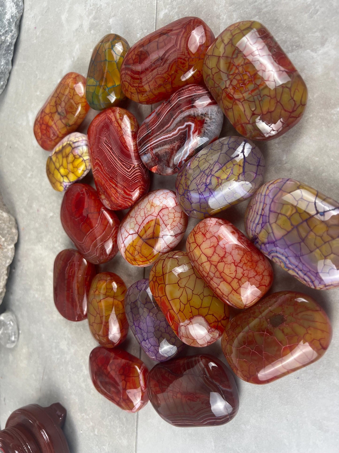 Blood Dragon Veined Agate Stone Polished Worry Stone Home Decor Home Decor Anxiety Pocket Home Decor Worry Pocket Stress Anxiety Palm Stone