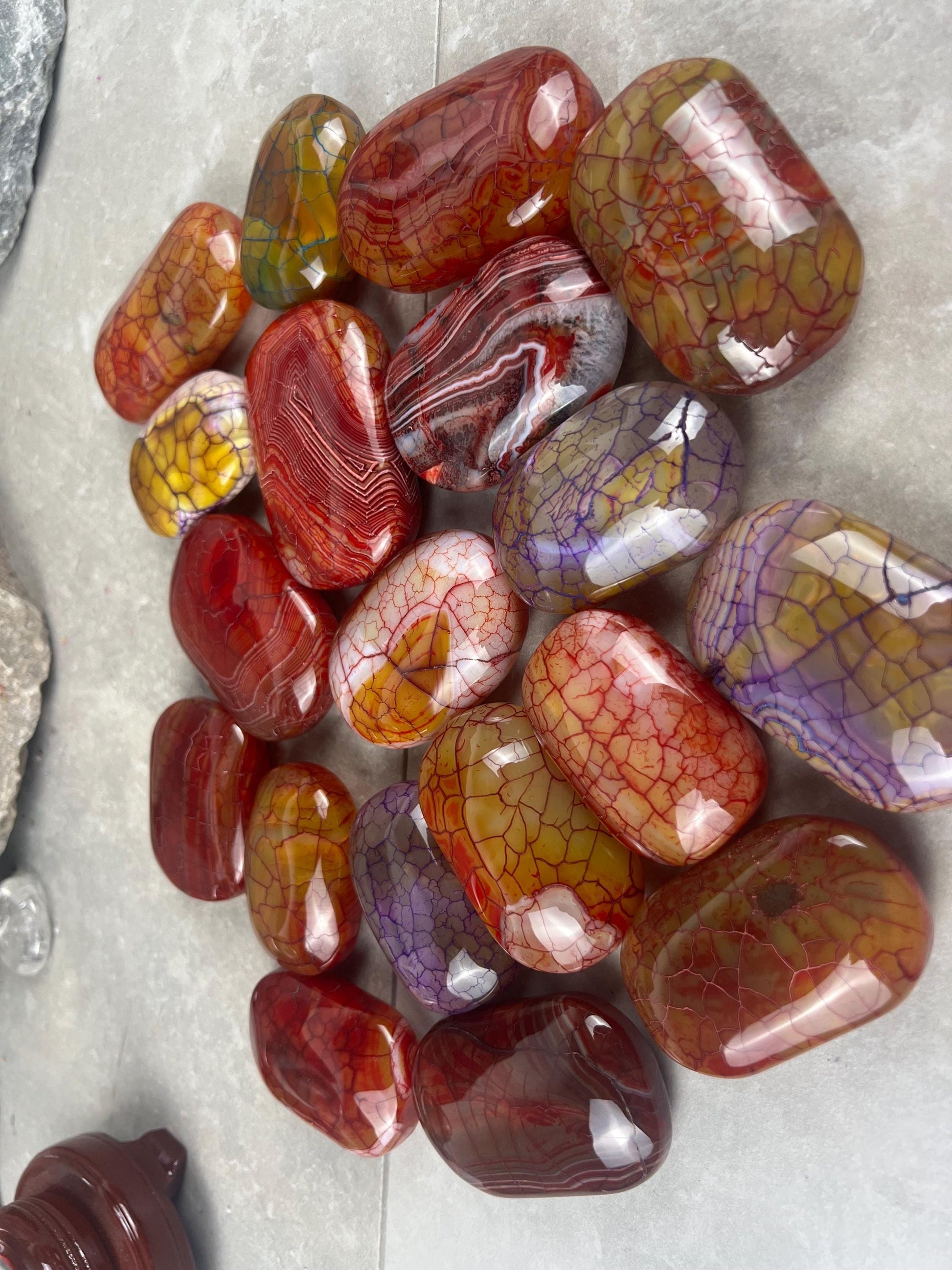 Blood Dragon Veined Agate Stone Polished Worry Stone Home Decor Home Decor Anxiety Pocket Home Decor Worry Pocket Stress Anxiety Palm Stone