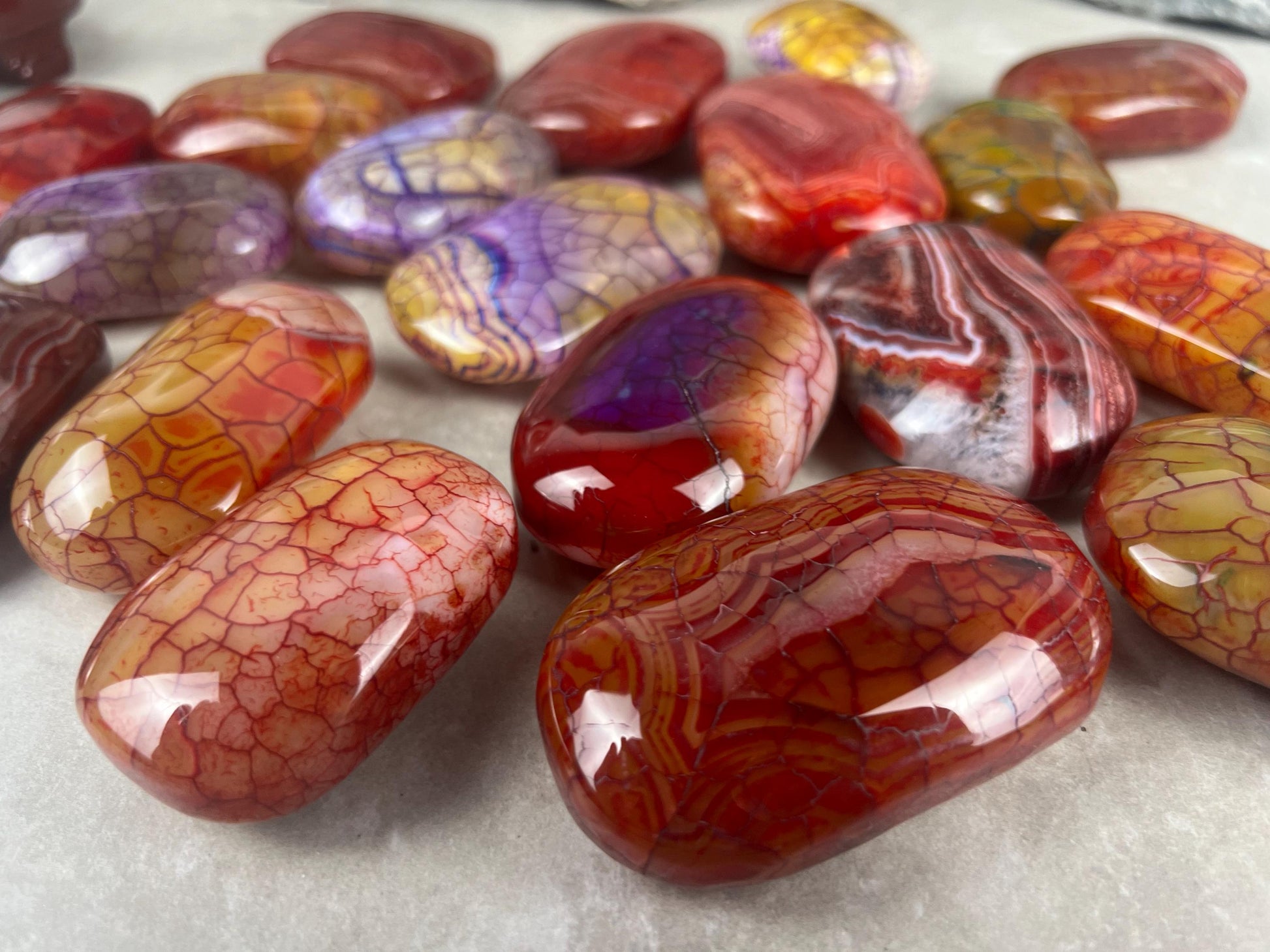 Blood Dragon Veined Agate Stone Polished Worry Stone Home Decor Home Decor Anxiety Pocket Home Decor Worry Pocket Stress Anxiety Palm Stone