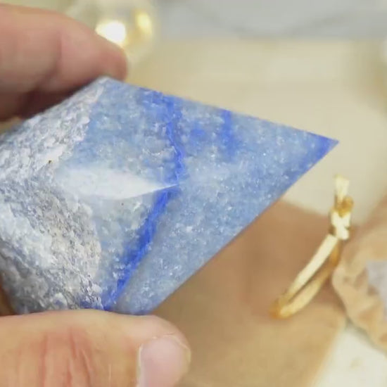 Blue Aventurine Crystal Point: Raw Carved Stone, South Africa