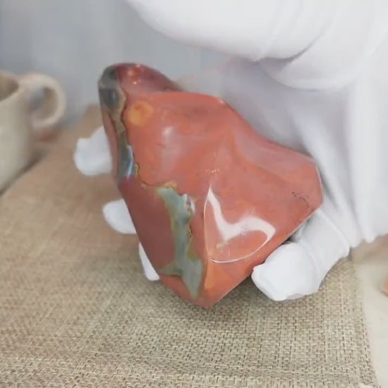 Polychrome Jasper Flame: Polished Crystal Decor (0.6oz)