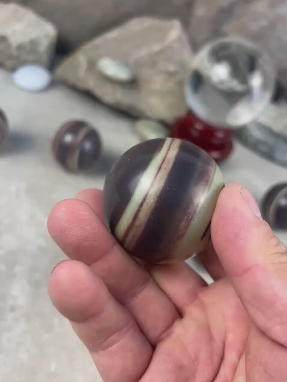 Myanmar Lavender Jade Sphere: Polished Stone, Meditation Gift