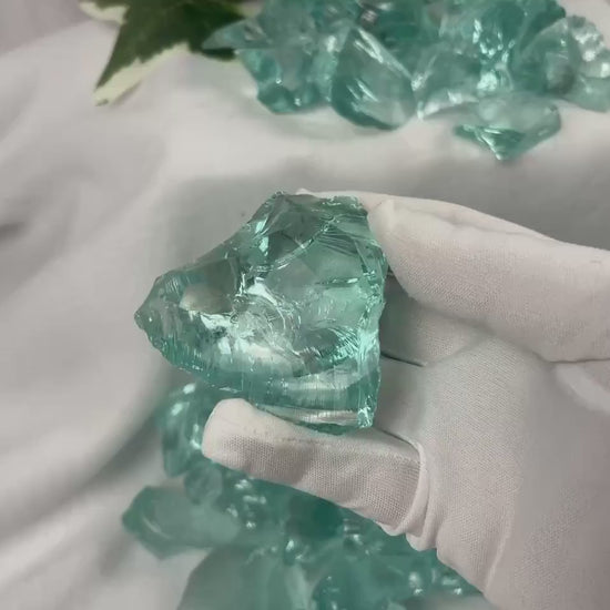 Raw Aquamarine Green Opalite Crystals: High Frequency Healing Stones, Home Decor