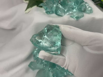 Raw Aquamarine Green Opalite Crystals: High Frequency Healing Stones, Home Decor