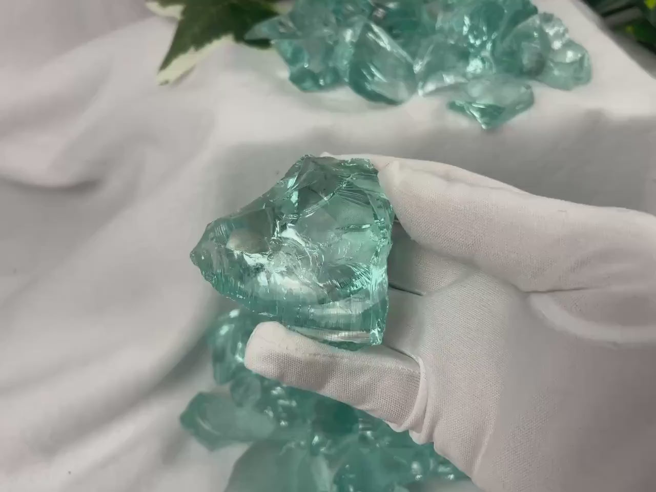 Raw Aquamarine Green Opalite Crystals: High Frequency Healing Stones, Home Decor