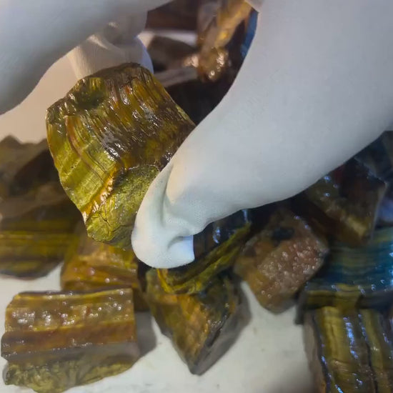 Raw Namibian Tiger Eye Crystals: Untreated Home Decor, Meditation Stone