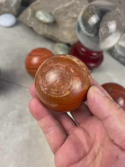 Red Jasper Sphere: Polished Egyptian Stone, Home Decor, Meditation Aid