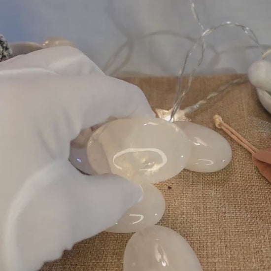 Brazilian Milky Quartz Palm Stone: Polished Crystal for Meditation