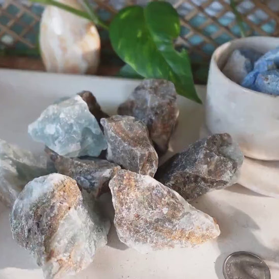 Raw Blue Onyx Crystals Natural Crystal Worry Stone Home Decor Anxiety Pocket Distraction Meditation Gift Birthday Christmas