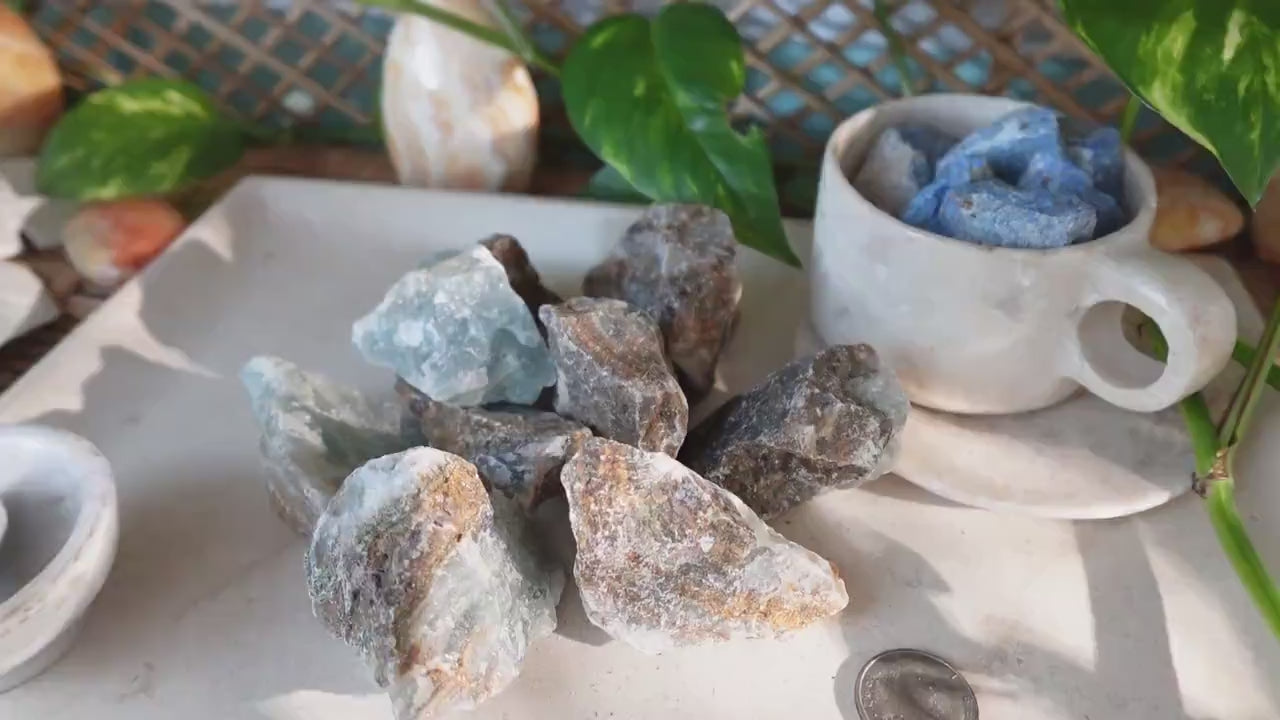 Raw Blue Onyx Crystals Natural Crystal Worry Stone Home Decor Anxiety Pocket Distraction Meditation Gift Birthday Christmas