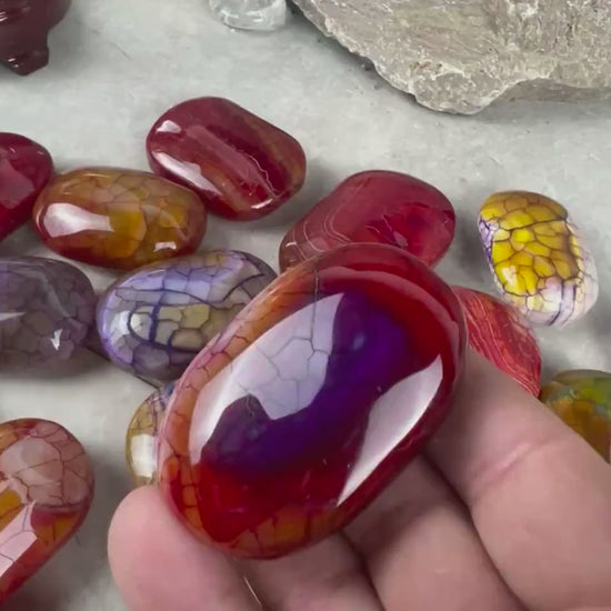 Blood Dragon Veined Agate Stone Polished Worry Stone Home Decor Home Decor Anxiety Pocket Home Decor Worry Pocket Stress Anxiety Palm Stone