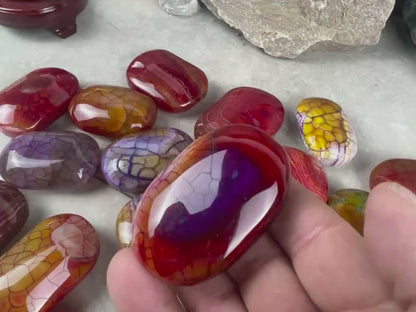 Blood Dragon Veined Agate Stone Polished Worry Stone Home Decor Home Decor Anxiety Pocket Home Decor Worry Pocket Stress Anxiety Palm Stone
