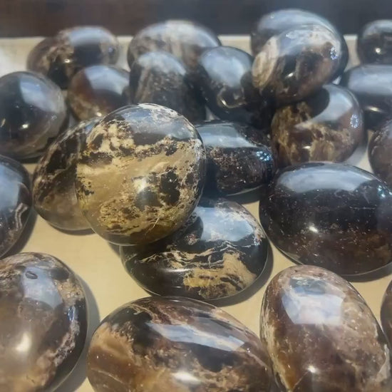 Australian Dark Opal Polished Carved Crystal for Anxiety Relief Home Decor Worry Pocket Stress Anxiety Palm Stone Distraction Gift Birthday