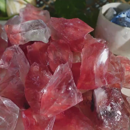 Raw Red Smelting Quartz Crystals: Root Chakra Healing Stones, Arts & Crafts