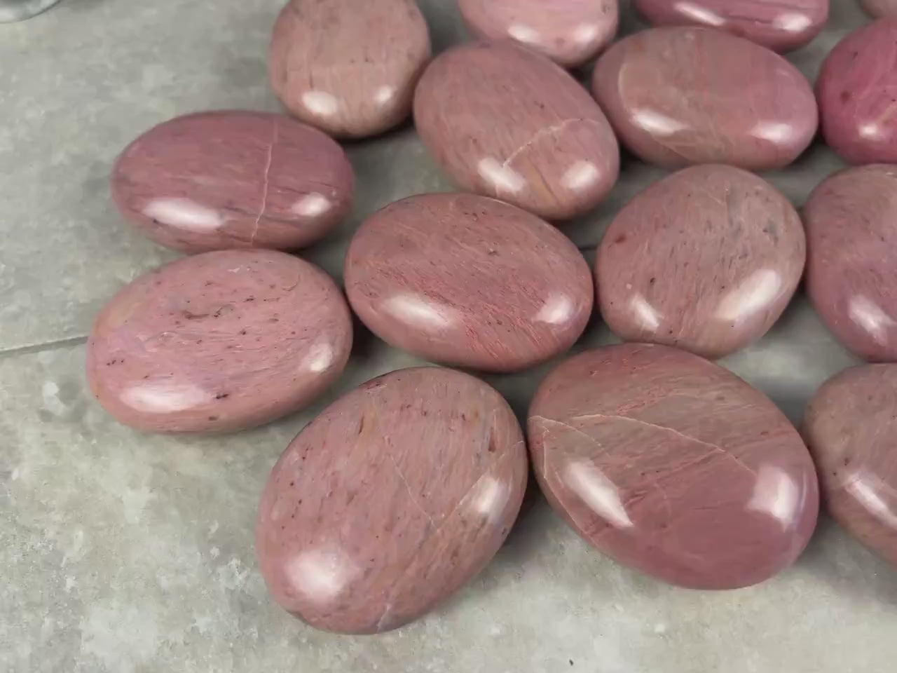 Norwegian Pink Thulite Polished Palm Stone Anxiety Stone Worry Stress Distraction Natural Crystal