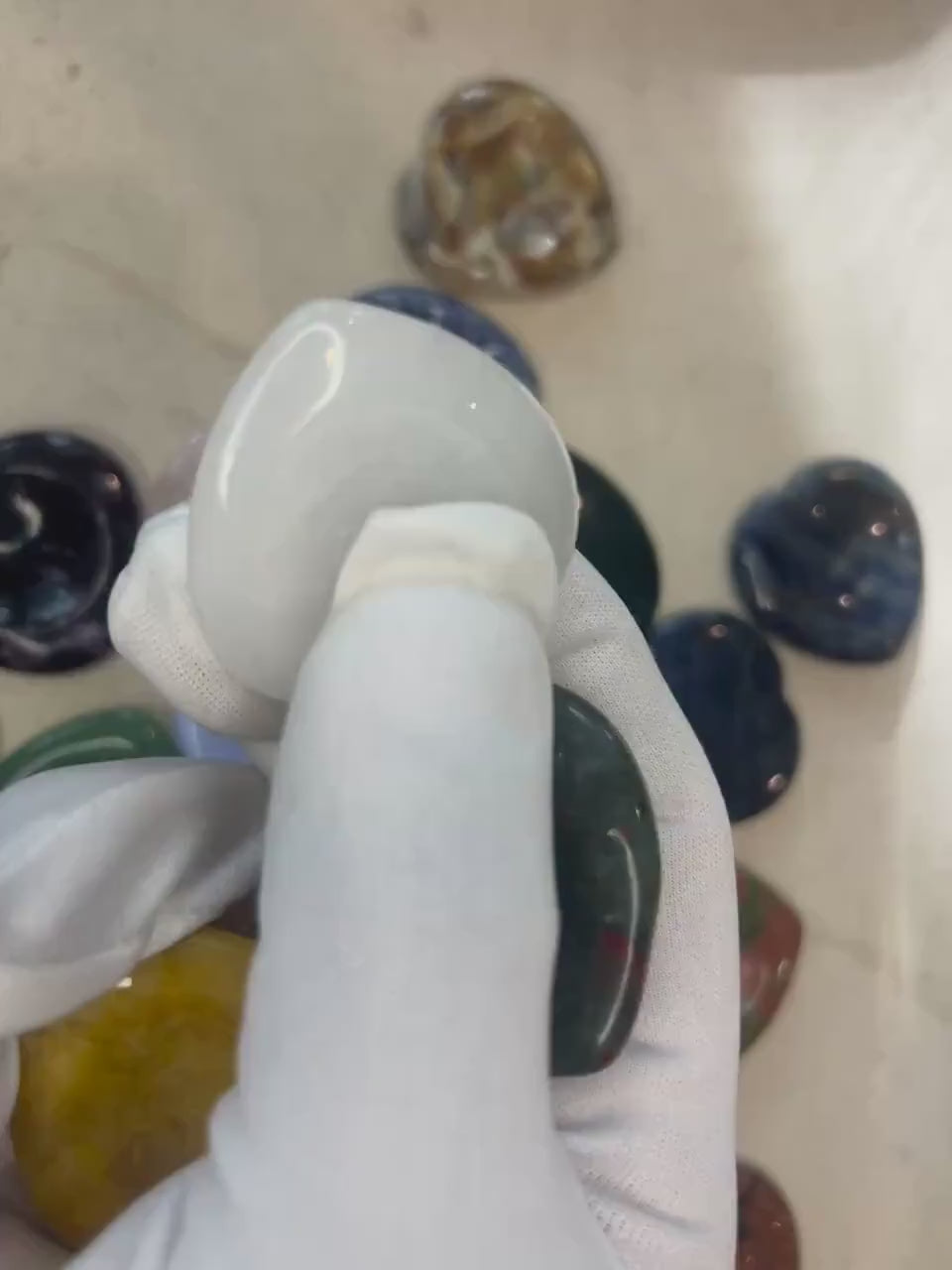 Heart Worry Stone: Polished Crystal for Stress Relief or Anxiety