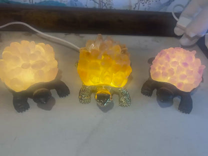Crystal Turtle Night Light: Gemstone Shell, Calming Desk Decor