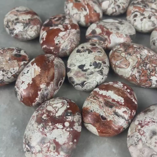 Large Crazy Agate Stone Palm Stone Mexican Agate Money Polished Crystal Worry Distraction