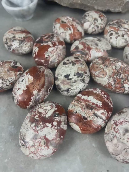Large Crazy Agate Stone Palm Stone Mexican Agate Money Polished Crystal Worry Distraction