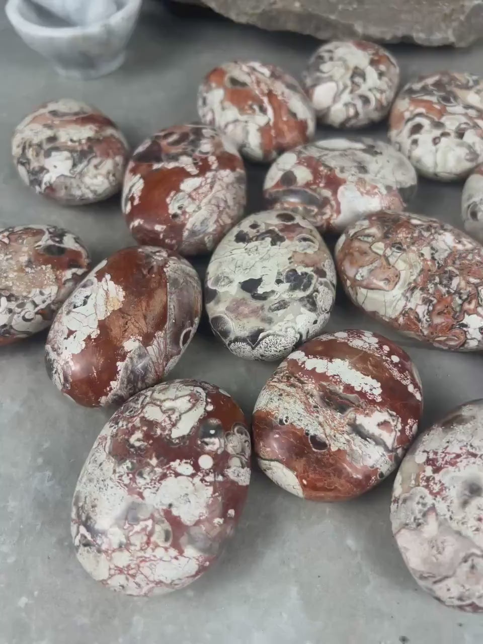 Large Crazy Agate Stone Palm Stone Mexican Agate Money Polished Crystal Worry Distraction