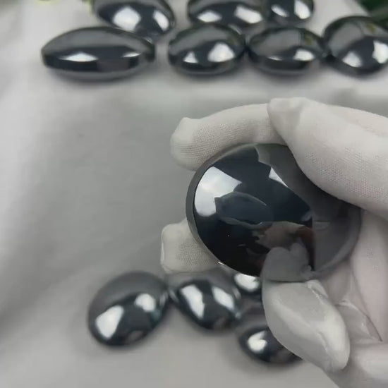 Terahertz Palm Stone: Reflective Home Decor, Focus Aid Home Decor Worry Pocket Stress Anxiety Palm Stone