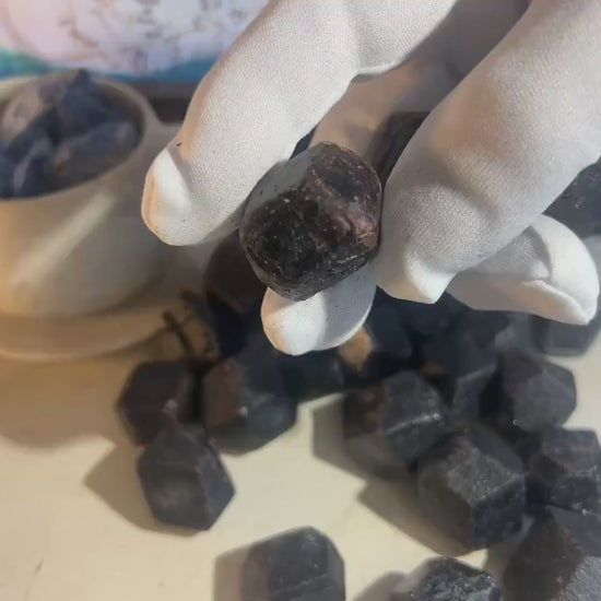 Raw Black Garnet Palm Stones: Arts, Crafts, and Home Decor
