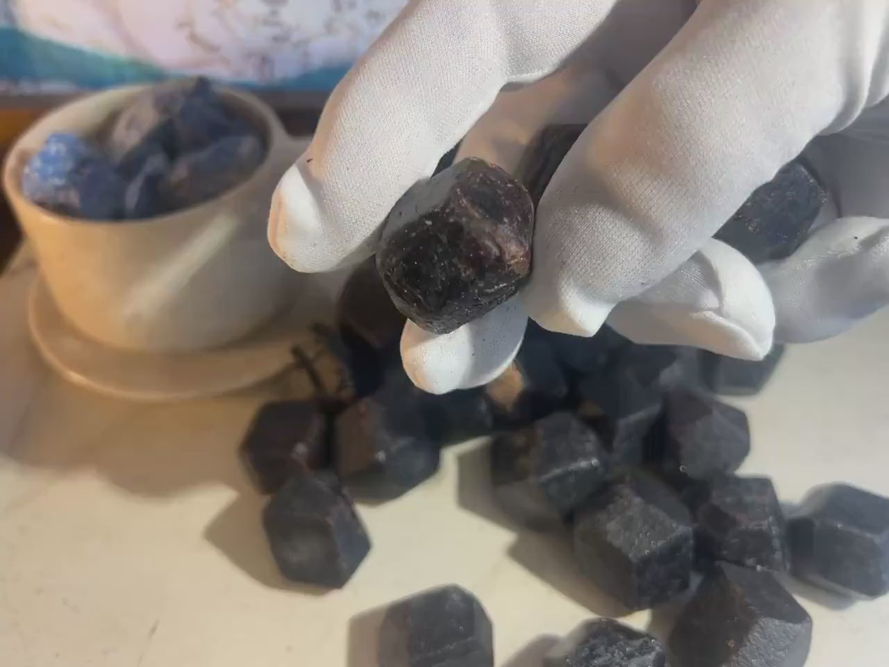 Raw Black Garnet Palm Stones: Arts, Crafts, and Home Decor