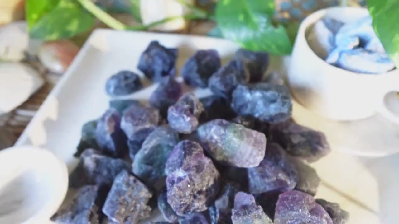 Dark Purple Raw Fluorite Crystals Natural Crystal Worry Stone Home Decor Anxiety Pocket Distraction Meditation Gift Birthday Christmas