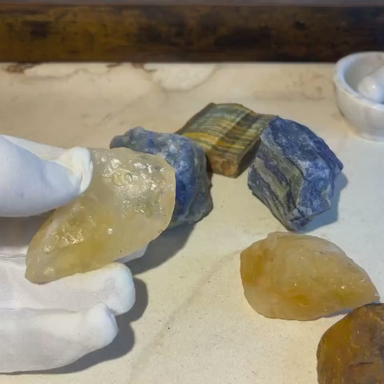 Raw Crystal Power Pack, Aventurine, Tiger Eye, Citrine, Metaphysical Decor