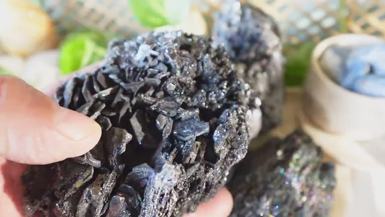 Raw Berthierite Crystals: Untreated Mineral Specimens for Arts, Crafts, Decor
