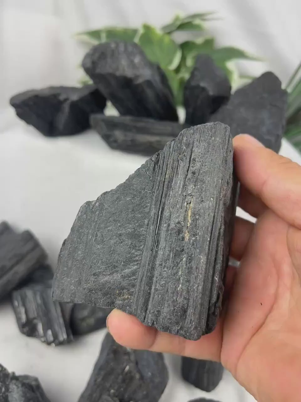 Raw Afghan Black Tourmaline Natural Crystal Raw Worry Stone Home Decor Anxiety Pocket Distraction Meditation Gift Birthday Christmas