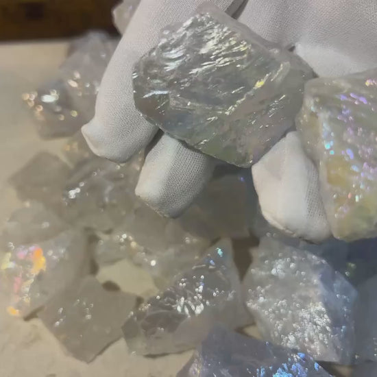 Angel Aura Clear Quartz Crystal: Raw Carved Stone for Meditation