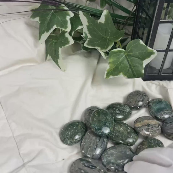 Polished Rhyolite Palm Stone: Natural Crystal for Anxiety & Stress Relief