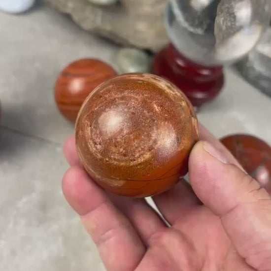 Red Jasper Sphere: Polished Egyptian Stone, Home Decor, Meditation Aid