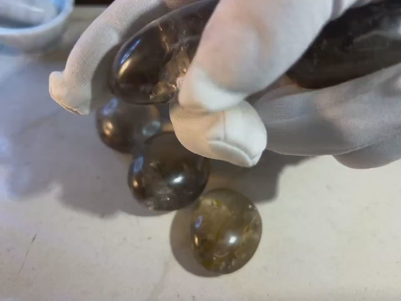 Madagascan Smoky Quartz Palm Stone: Polished Crystal Worry Stone Home Decor Worry Pocket Stress Anxiety Palm Stone