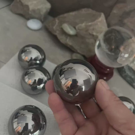 High Frequency Terahertz Sphere Stone: Reflective Home Decor, Focus Aid