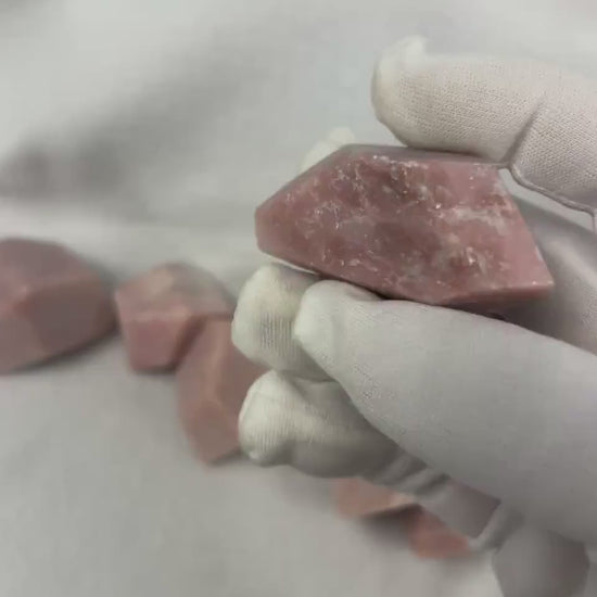 Andean Pink Opal Crystal: Free Form Stone for Anxiety Relief Home Decor Worry Pocket Stress Anxiety Palm Stone