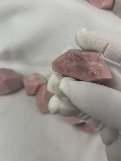 Andean Pink Opal Crystal: Free Form Stone for Anxiety Relief Home Decor Worry Pocket Stress Anxiety Palm Stone