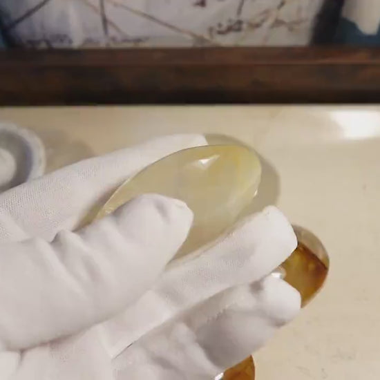 Large Golden Healer Quartz Palm Stone: Polished Worry Stone