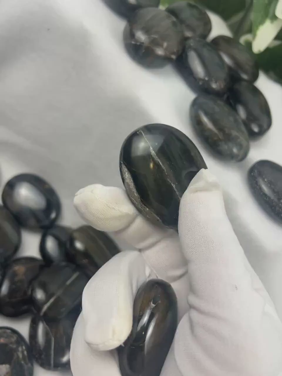 Blue Tiger's Eye Palm Stone: Polished Worry Stone, Home Decor Home Decor Worry Pocket Stress Anxiety Palm Stone