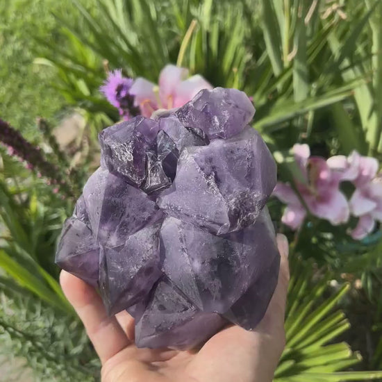Large Raw Amethyst Crystal Cluster: Natural Specimen, Home Decor (6.1 lbs)