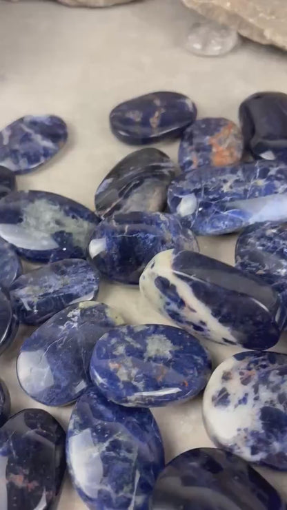 Ontario Blue Sodalite Palm Stone: Anxiety Relief Meditation Gift Home Decor Worry Pocket Stress Anxiety Palm Stone Birthday Gift Crystal