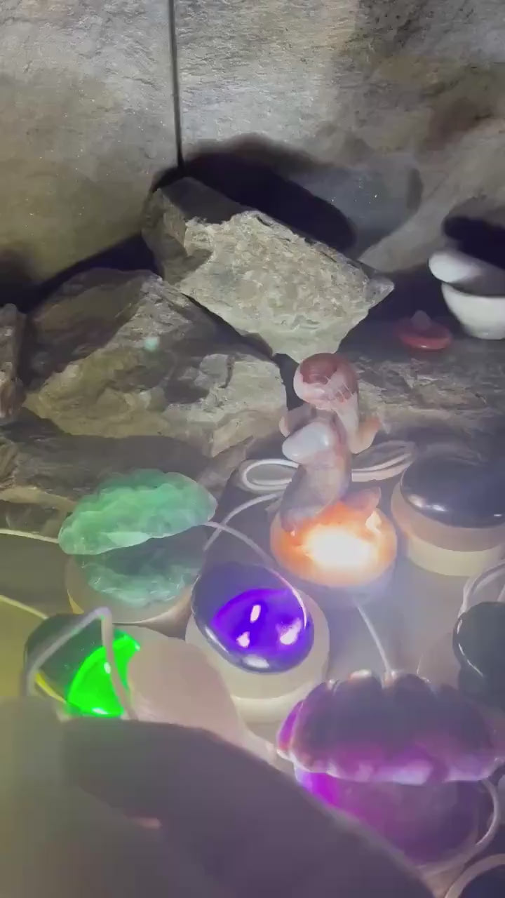 Smelting Quartz with LED Nightlight Quartz Palm Stone Smelting Rose Natural Polished Home Decor Anxiety Worry Calm Meditation Christmas Gif