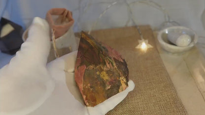 Cherry Creek Jasper Crystal Point: Raw Carved Stone, Meditation Decor
