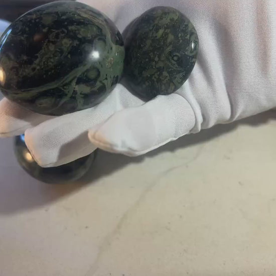Kambaba Jasper Palm Stone: Polished Worry Stone, Meditation Decor