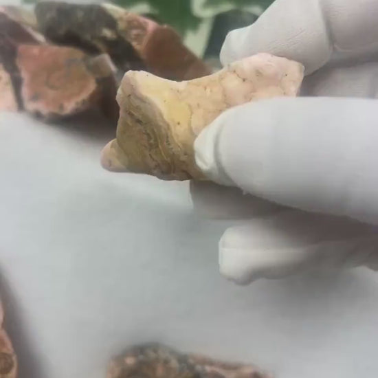 Polished Rhodonite Stone: British Columbia Crystal for Anxiety & Home Decor Home Decor Worry Pocket Stress Anxiety Palm Stone