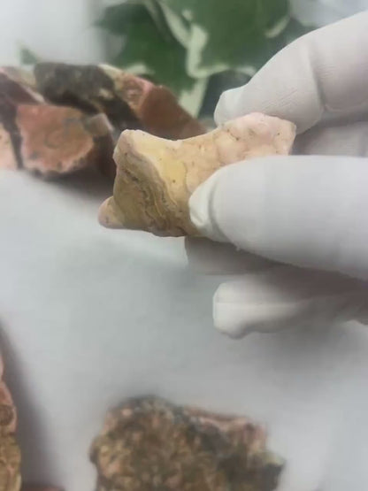 Polished Rhodonite Stone: British Columbia Crystal for Anxiety & Home Decor Home Decor Worry Pocket Stress Anxiety Palm Stone