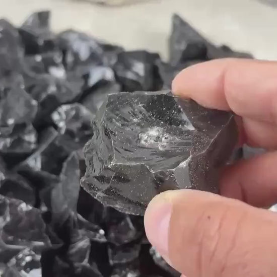 Valley of Mexico Raw Black Obsidian Natural Untreated Crystal Arts Crafts Home Decor Meditation Anxiety Stress Gift Christmas Birthday