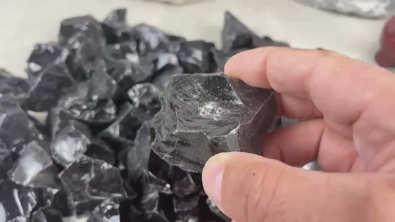 Valley of Mexico Raw Black Obsidian Natural Untreated Crystal Arts Crafts Home Decor Meditation Anxiety Stress Gift Christmas Birthday